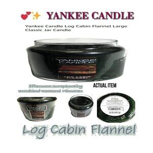 🛑 YANKEE Scented ➕ CANDLE Classic LOG CABIN FLANNEL Original Jar 💸BUY NOW‼️